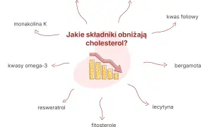 Monakolina K, bergamota, kwasy omega-3 i inne składniki obniżają cholesterol. Pamiętaj o potencjalnych skutkach ubocznych.