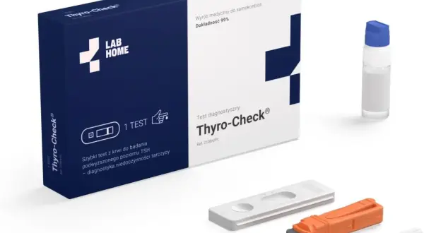 Zestaw do samokontroli Thyro-Check do diagnostyki niedoczynności tarczycy. Szybki test poziomu TSH z krwi.